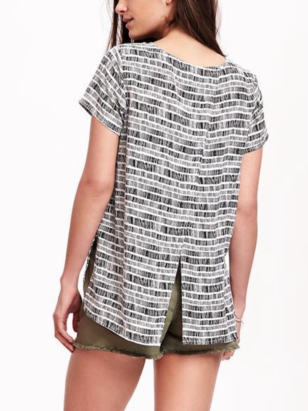 Old Navy Black and White Short Sleeve Patterned Top *MOVING SALE*